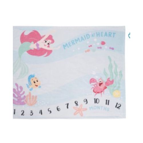 The Little Mermaid Super Soft Milestone Baby Blanket Set, 2 Piece