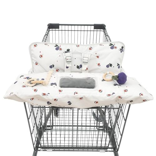 Shopping Cart Cover for Baby 2 in 1 High Chair Covers for Restaurant Comfortable Grocery Cart Seat Covers for Infant, Toddler Universal Suitable for Most Shopping Carts Machine Washable, Orange