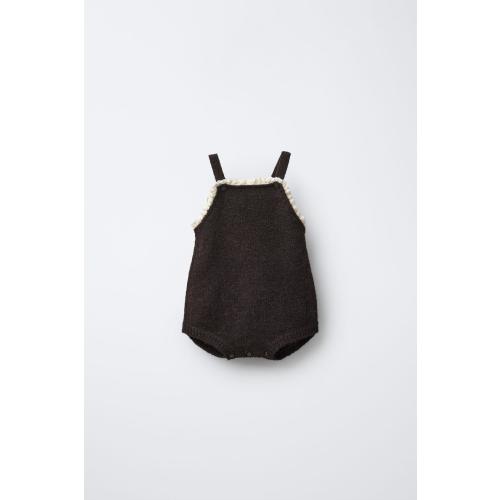 LACE KNIT ROMPER WITH WOOL - Brown | ZARA United States