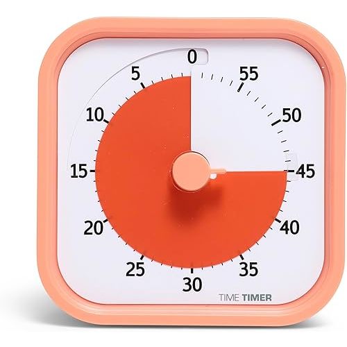 TIME TIMER Home MOD - 60 Minute Kids Visual Timer Home Edition - For Homeschool Supplies Study Tool, Timer for Kids Desk, Office Desk and Meetings with Silent Operation (Dreamsicle Orange)
