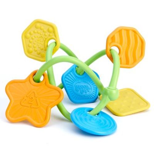 Green Toys: Twist Teether - Pastel Baby Ring & Shapes, Eco-Friendly Teething Toy for Soothing Relief, Recycled Material, Infants & Babies Ages 0mo+