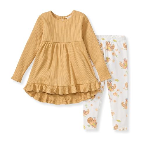 Burt's Bees Baby baby-girls Top and Pant Set, Tunic and Leggings Bundle, 100% Organic Cotton