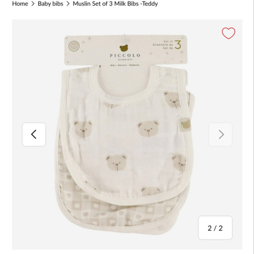 Muslin Set of 3 Milk Bibs -Teddy – CLÉMENT