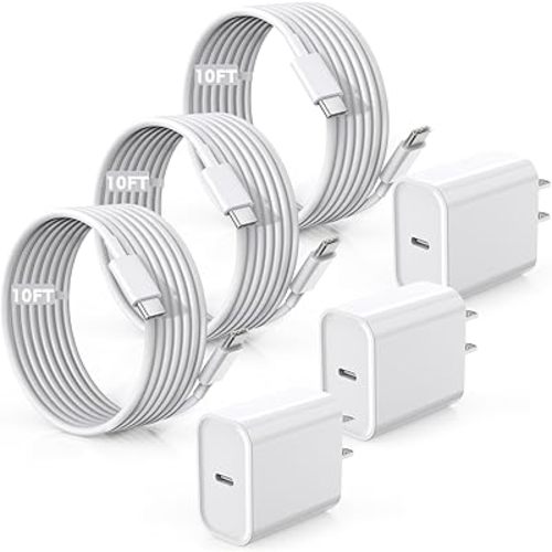 Fast Charger for iPhone 17/16/15 Charger,10FT Extra Long Fast Charging 3Pack Block USB-C to USB C Fast Charging Cable Cord for iPhone Air/17 Pro Max/iPhone 16 Pro/16 Plus/15 Pro Max,iPad Pro/Air/Mini