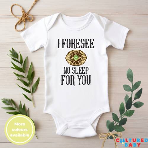Eye of Agamotto Baby Vest, No Sleep For You, Dr Strange Baby Bodysuit, Cute Unisex Clothes, Dad Baby Vest, Cool Uncle Gift, Funny Meme Baby