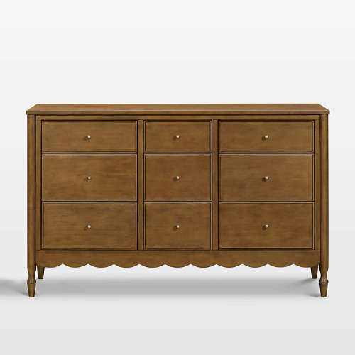 Namesake Ambrosia 56" Natural Walnut Wood Wide 9-Drawer Wide Kids Dresser