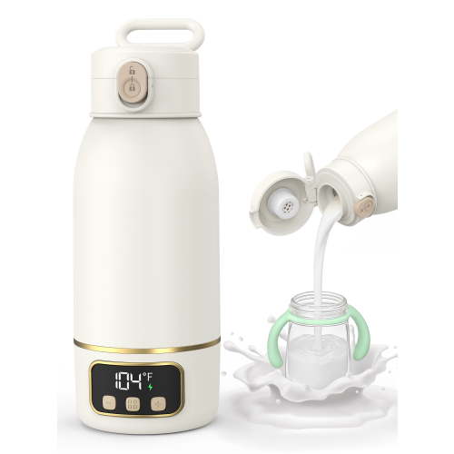 EDENPEER Portable Bottle Warmer for Travel ,Large 17.6oz Precise Temp Control for Breastmilk & Formula, Long Battery Life, USB Rechargeable Fast Heating Leak-Proof