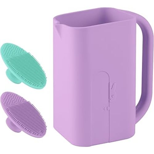Baby Bath Rinse Cup 100% Food Grade Silicone Wash Rinser Cup For Kids (Purple)