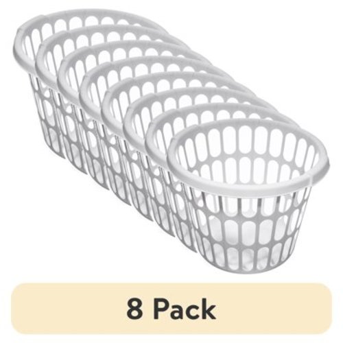 (8 pack) Starplast Adult 1-Bushel Round Laundry Basket, White