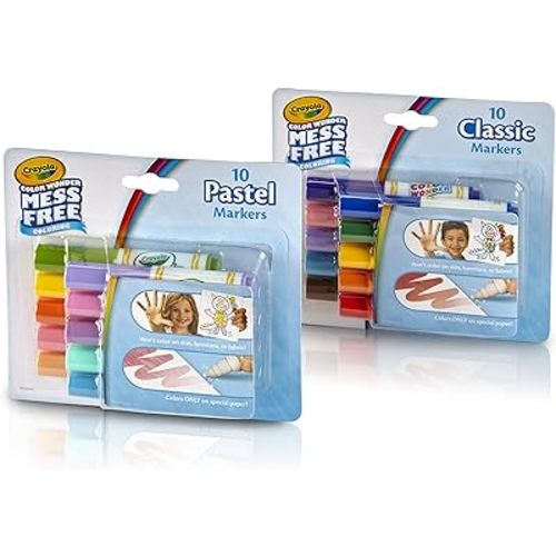Crayola Color Wonder Markers, Mess Free Coloring, Classic & Pastel Colors (20 Count) (2 Pack )