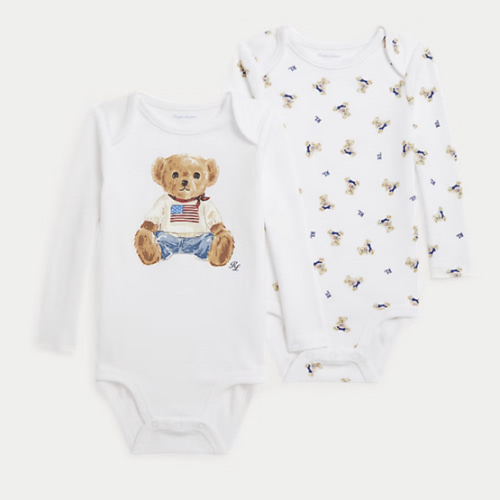 Polo Bear Cotton Bodysuit 2-Pack