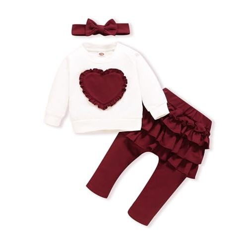NZRVAWS Toddler Baby Girl Clothes Infant Sweatshirt Pants Outfit Fall Winter 6-24 Months 2-4T