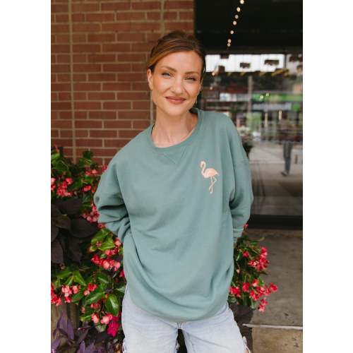 Get Your Pink Back Pigment Green Crewneck