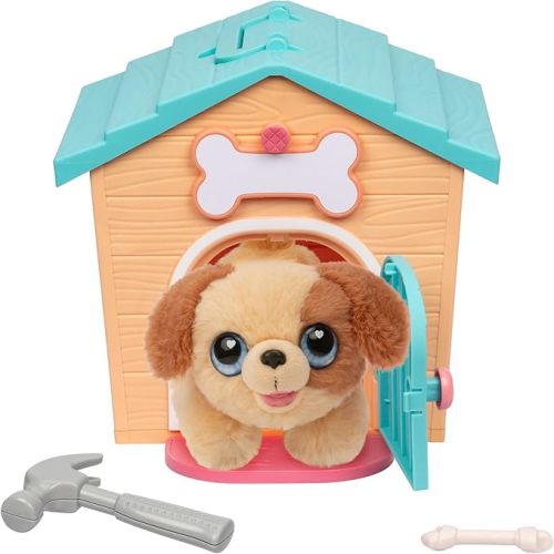 Little Live Pets My Puppy's Home Mini Playset, Orange, Play Dog with Building Dog House Toys, Customizable Puppy Plush Toy for Kids of Ages 5+