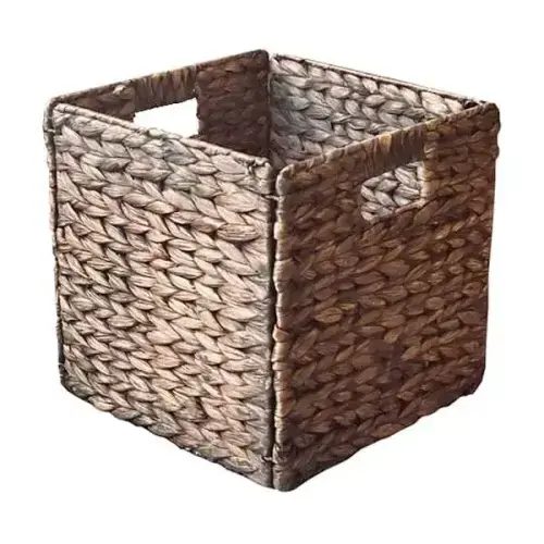 Brown Arrow Weave Water Hyacinth Storage Basket 10.5 | At Home