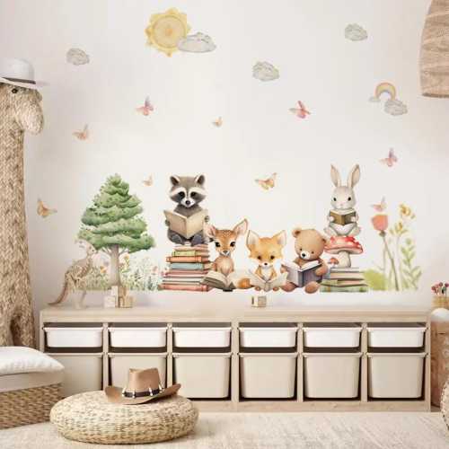 Woodland Animals Wall Decals: Kids Nursery Learning Decor