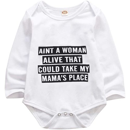 Newborn Baby GOT My Mind ON My Mommy Paws Funny Bodysuits Rompers Outfits Grey White 0-18M - O-v Ain't a Woman Alive White - 3-6 Months