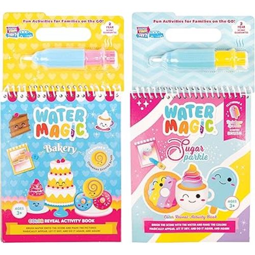 Scentco Water Magic - Patented Gourmet Scented Reusable Water Reveal Activity Books - No Mess, All Fun (Bakery and Sweet Sparkle)