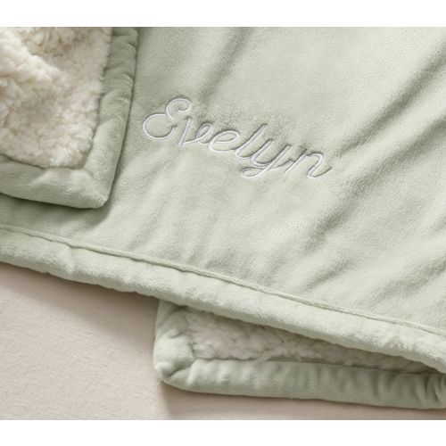 Sherpa Baby Blanket - Sage Green