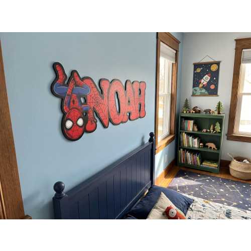 Personalized Superhero Name Sign, Kids Room Decor, Custom MDF Plaque