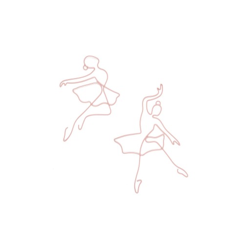 Ballerina Baby 2-Piece Ballet Dancers Wire Wall Decor
