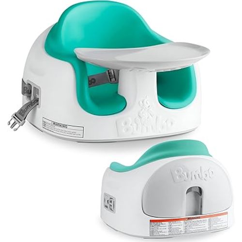 Bumbo 3-in-1 Multi-Seat for 6 to 36 Months, Travel Baby and Infant Feeding & Play Floor Seat, Aqua - All-in-One Portable Booster with Dining Tray & Toddler Kitchen High Chair