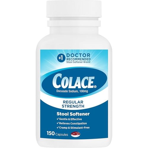 Colace Stool Softener Constipation Relief, 100 mg, 150 Capsules