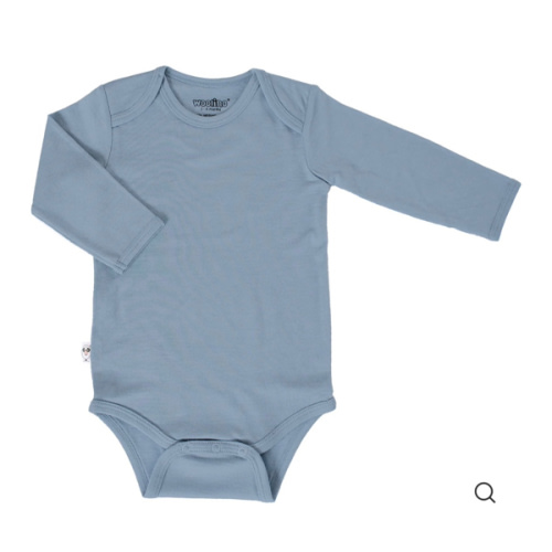 Baby Bodysuit, Long Sleeve, Merino Wool, Blue