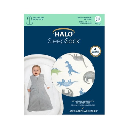 100% Cotton Dinosauria Sleep Sack | HALO US