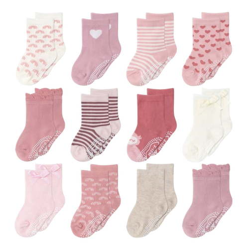The Peanutshell, Organic Baby Socks, 12-pair set, 12–24 months girls