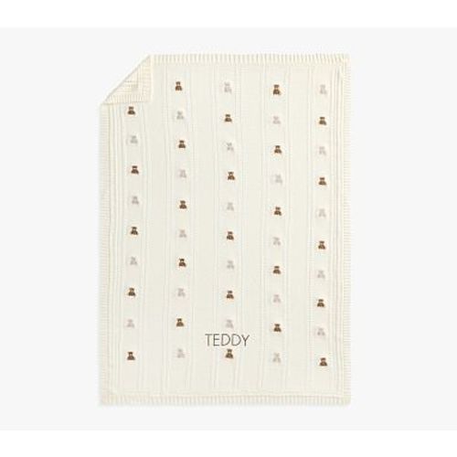 Dreamy Luxe Knit Teddy Bear Baby Blanket , Multi