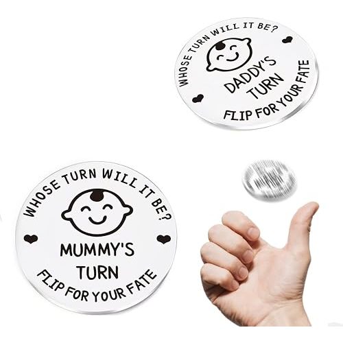 New Parents Decision Coins Baby Shower Gender Reveal Pregnancy Gifts for First Time to be Mom Dad Coin Flip Funny Gifts Expecting Mother Father