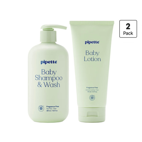 Amazon.com: Pipette Fragrance Free Wash and Lotion Duo, Pack of 2, Fragrance Free Baby Shampoo and Body Wash, Unscented Lotion for Newborns, Sensitive Skin, and Kids, Tear-Free Bath Time, Hypoallergenic