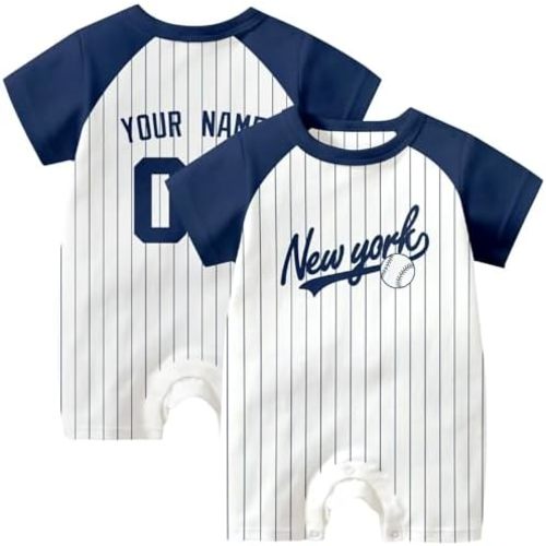 KREDE Baby Clothes Unisex Bodysuit White Custom Name Number for Baby Boys