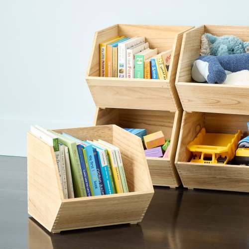 Large Wooden Stacking Bin