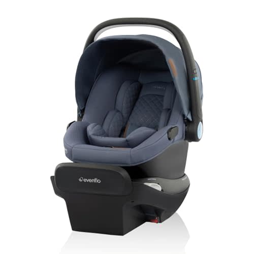 Evenflo Revolve180 LiteMax NXT Rotating Rear-Facing Lightweight Preemie and Infant Car Seat 3-30lbs. with SensorySoothe. Easy Install with Base (Flint)
