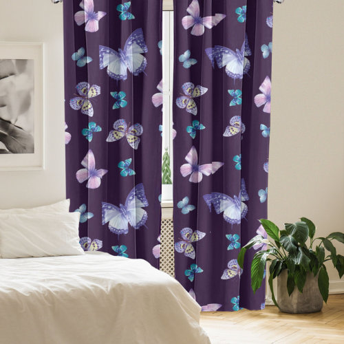 East Urban Home Wings of Spring Curtains Art Dream Butterfly Pair 427367 | Wayfair