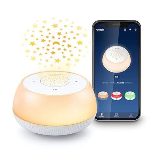 VTech BC8213 V-Hush Junior Sleep Soother - 40 Stories, Songs & Sounds, Record Your Voice, Bluetooth Speaker, Color Night Light & Ceiling Projector