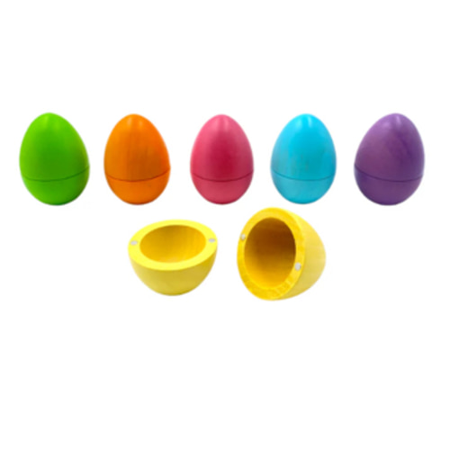 6 Pcs Stained Magnetic Wooden Eggs In Pastel/macaron Colors