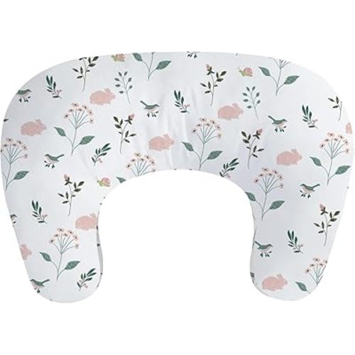 Little Grape Land Nursing Pillow,Upgraded Breast Feeding Pillow for Mom,Breastfeeding & Bottle Feeding for 0–15 Months, Soft Machine Washable Cover with Firm Breathable Filling, Tummy Time,Bunny
