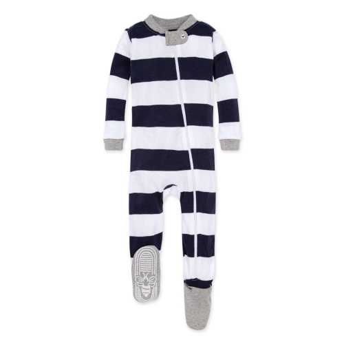 Rugby Stripe Organic Cotton Zip Front Sleeper – Burt's Bees Baby