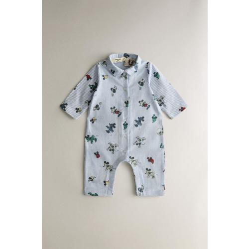 MICKEY & MINNIE © DISNEY FLANNEL BABY FOOTED ROMPER - Light blue | ZARA United States