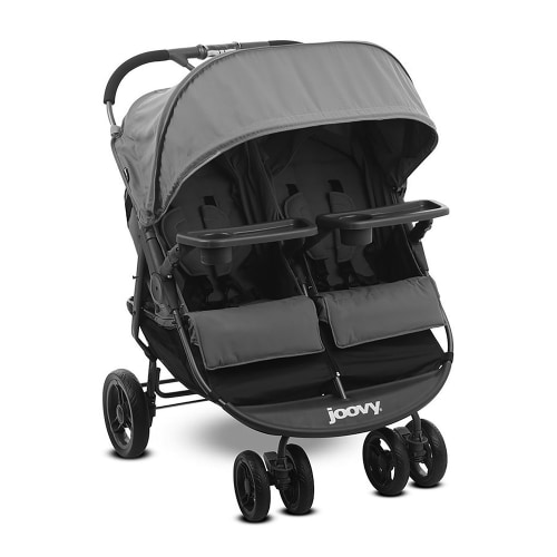 Scooter X2 With Child Tray Side By Side Double Stroller - Charcoal