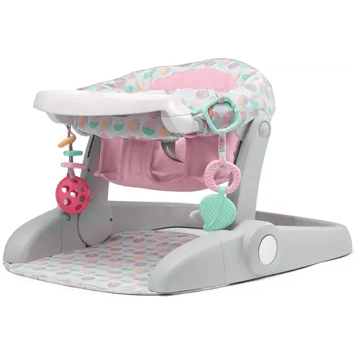 Summer Infant Learn-to-Sit Stages 3-Position Floor Seat, Sweet-and-Sour Pink – Sit Baby Up to See The World – Activity Seat is Adjustable – Includes Toys and Tray