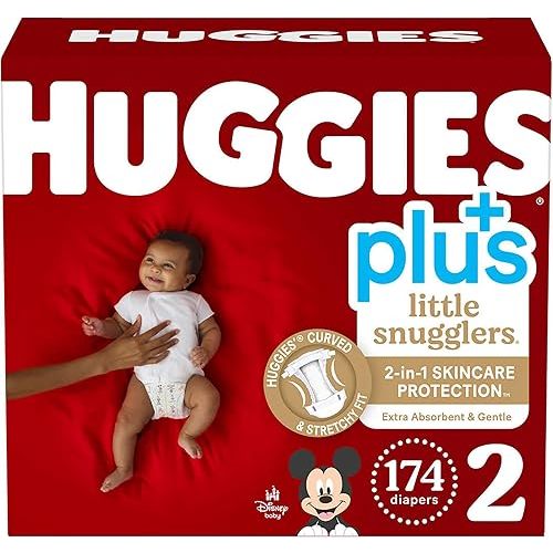 Huggies Little Snugglers Plus Diapers Size 2, 174 Count