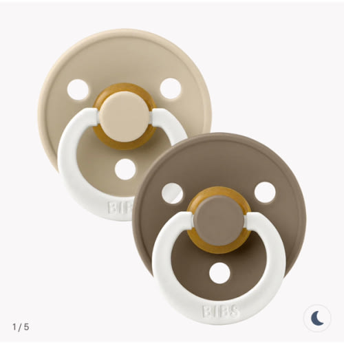BIBS Colour GLOW 2 Pack - Vanilla/Dark Oak Pacifiers – Bibsworld store US