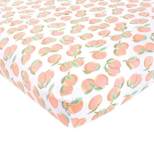 Hudson Baby Girls Cotton Fitted Crib Sheet, Peach, One Size