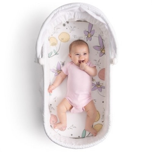 Jumpoff Jo Fitted Bassinet Sheet, 16" X 32" Flexible Fit Bassinet Sheet For Oval, Rectangle, And Hourglass Standard Sized Mattresses