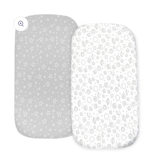 Bublo Baby Organic cotton Bassinet Sheets 2-Pack Grey Starts – bublobaby.com