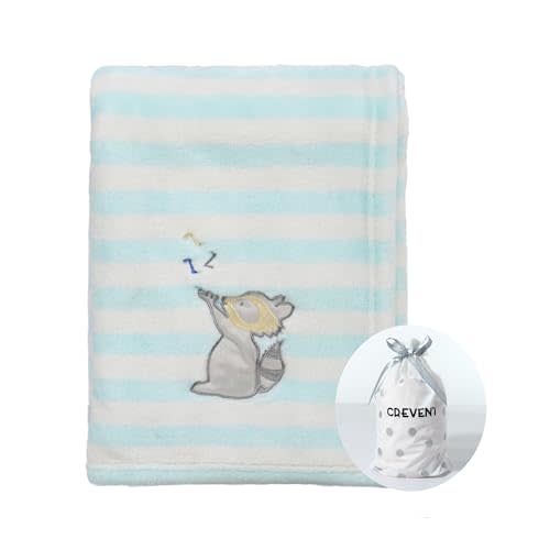 CREVENT 30''X40'' Cute Cozy Fluffy Warm Baby Blanket for Girls Boys Infants Toddlers' Bedding Crib Cot Stroller, Baby Shower Birthday Newborn's Gift - Racoon
